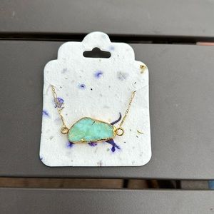 Golden lined turquoise bracelet